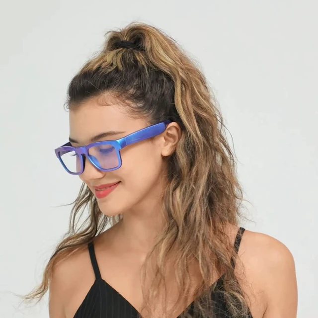 Alt view image 7 of 7 - Open Ear Smart Glasses, UV400 Z87.1 Lightweight Audio Bluetooth Glasses Up to 10H Playtime, Hands-Free Calling, Music Playback, Voice Control, Blue Light Blocking Lens, Unisex for Daily & Outdoor