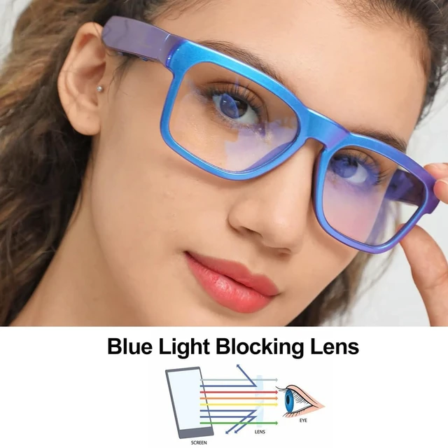 Alt view image 4 of 7 - Open Ear Smart Glasses, UV400 Z87.1 Lightweight Audio Bluetooth Glasses Up to 10H Playtime, Hands-Free Calling, Music Playback, Voice Control, Blue Light Blocking Lens, Unisex for Daily & Outdoor