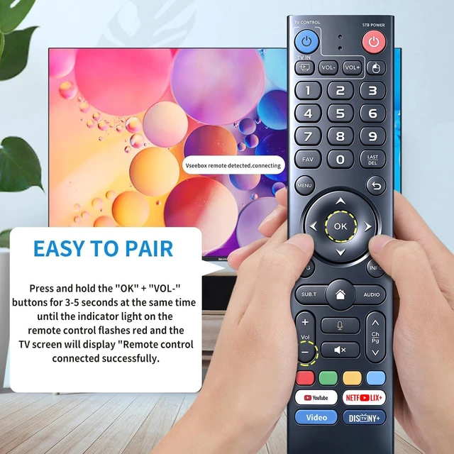 Alt view image 7 of 7 - Replacement Voice Remote Control for vSeeBox V5 Pro/V3 Plus/Pro Compatible with V6 Plus/Max / V3/V2/V1/Elite/Max/OctaStream Latest Technology Android TV Box