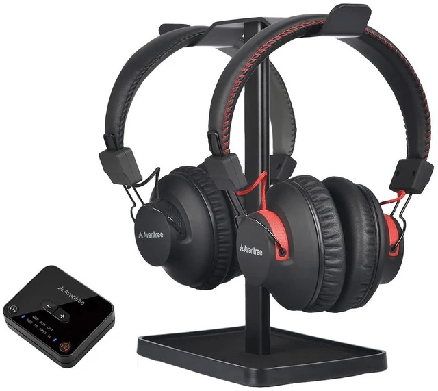 Main image of HT41899 - Dual Wireless TV Headphones with Transmitter Two-headphone TV listening set with optical and AUX support, individual