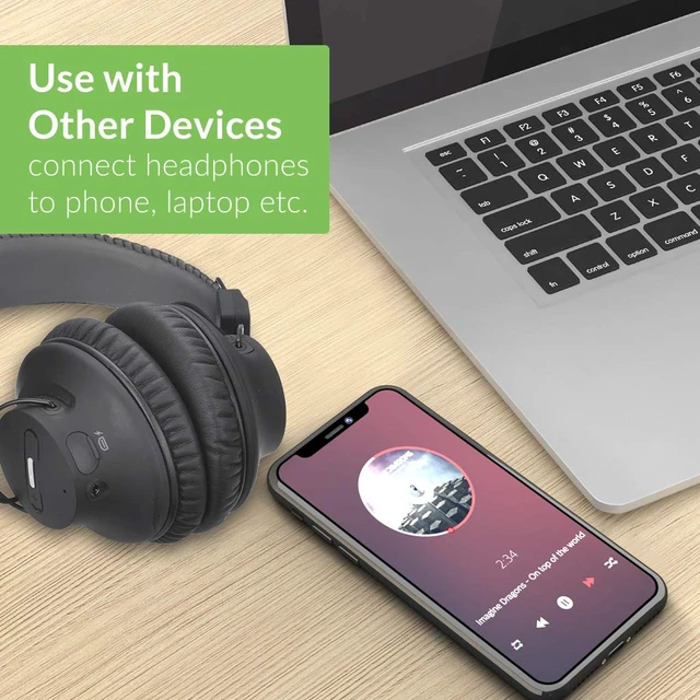 Alt view image 7 of 7 - HT41899 - Dual Wireless TV Headphones with Transmitter Two-headphone TV listening set with optical and AUX support, individual