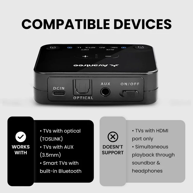 Alt view image 5 of 7 - HT41899 - Dual Wireless TV Headphones with Transmitter Two-headphone TV listening set with optical and AUX support, individual