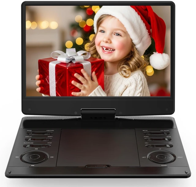 Main image of 14.9" Portable DVD Player with with 13.3" Wide View HD Swivel Screen, 5-Hour Rechargeable Battery, Children's car DVD Player,Supports HDMI in/CD/DVD/SD Card/USB, Region Free,LED Display (13.3")
