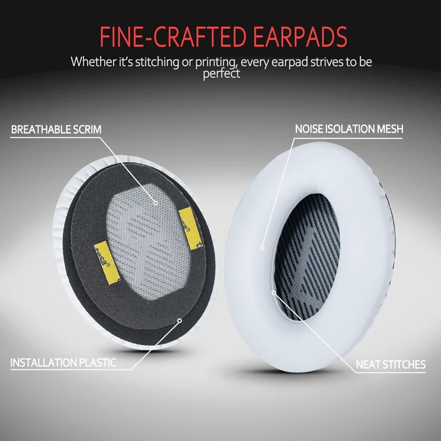 Alt view image 3 of 6 - Earpads for Bose QC35 Replacement, Rose Gold Style White Fits QC35 II/QC25/QC2/QC15/AE2/AE2i/AE2w/SoundTrue/SoundLink; soft memory foam ear pads for bose quietcomfort 35