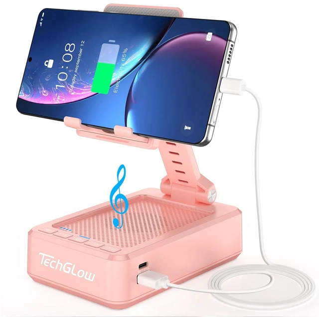 Main image of Gifts for Men Women Foldable Cellphone Stand with Charging Function Birthday Gift Idea for Mom Dad Cool Gadget Tech Gifts-Pink