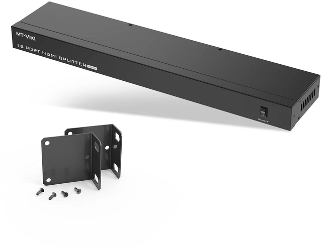 Main image of 4K HDMI Splitter 1 in 16 Out, 16 Ports Powered HDMI Splitter 1x16 Support 3D 4Kx2K Full HD Installable for 1U Rack