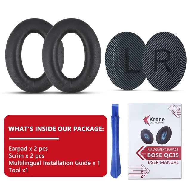 Alt view image 7 of 7 - Premium Ear Pad Replacement for Bose Headphones Earpads, Compatible with Bose QuietComfort 35 ii /QC35 /QC25 /QC2 /QC15 /Ae2 /Ae2i /Ae2w /SoundTrue & SoundLink, by Classic Black