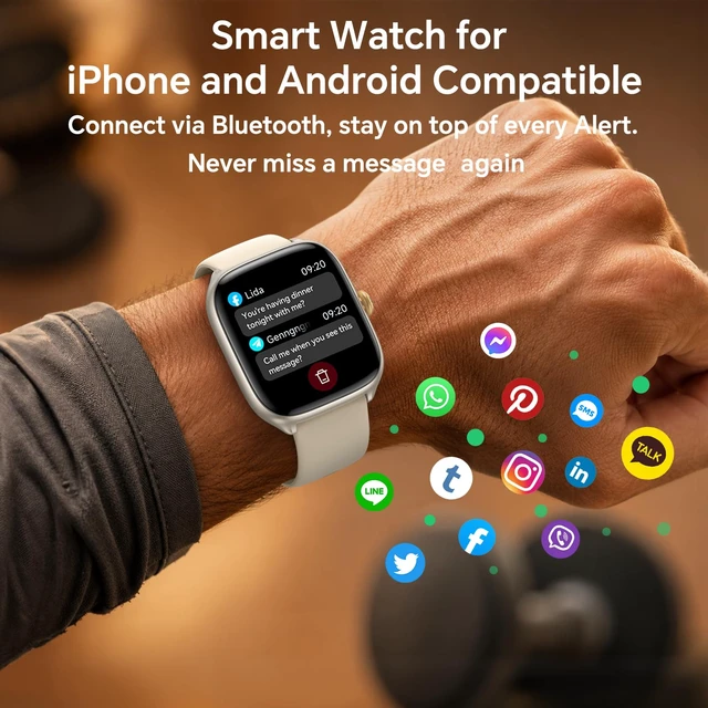 Alt view image 4 of 7 - Smart Watch for Women(Answer/Call), AMOLED Fitness Watch for Women Smart Watches for Android iPhone Compatible, with 24/7 Heart Rate/Sleep Monitor, 3 ATM Waterproof, 110+ Sport Modes, AI Voice