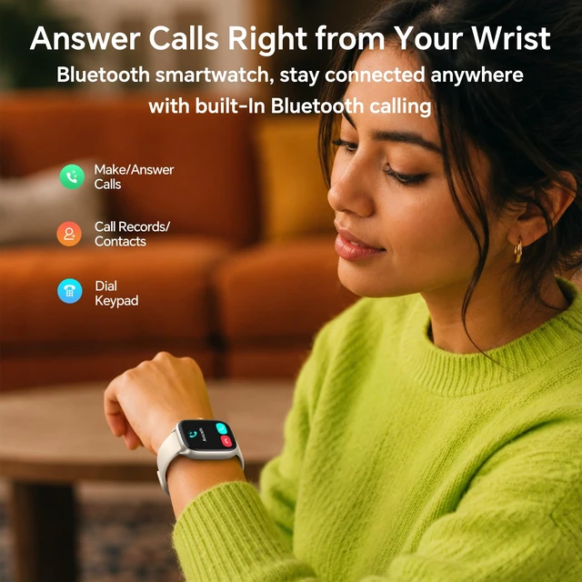 Alt view image 3 of 7 - Smart Watch for Women(Answer/Call), AMOLED Fitness Watch for Women Smart Watches for Android iPhone Compatible, with 24/7 Heart Rate/Sleep Monitor, 3 ATM Waterproof, 110+ Sport Modes, AI Voice
