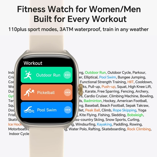 Alt view image 6 of 7 - Smart Watch for Women(Answer/Call), AMOLED Fitness Watch for Women Smart Watches for Android iPhone Compatible, with 24/7 Heart Rate/Sleep Monitor, 3 ATM Waterproof, 110+ Sport Modes, AI Voice