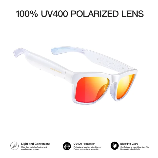 Alt view image 2 of 6 - Open Ear Smart Glasses, UV400 Z87.1 Lightweight Bluetooth Sunglasses Up to 10H Playtime, Hands-Free Calling, Music Playback, Voice Control, Polarized Lens, Unisex for Daily Wear & Outdoor Sports