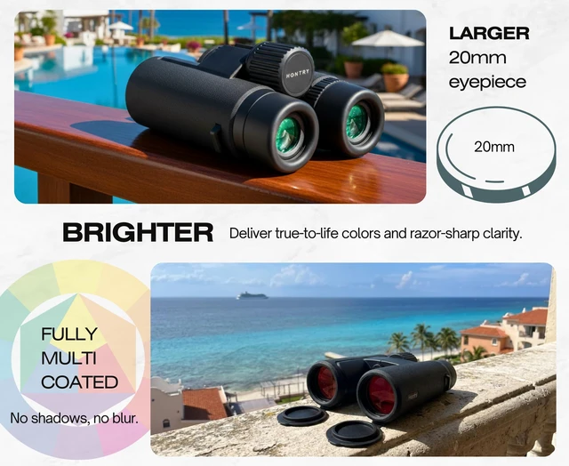 Alt view image 7 of 7 - 10x42 Binoculars with IPX7 Waterproof Protection Bird Watching, Hunting, Cruise Ship, Travel, Safari, Wildlife Viewing, Boating