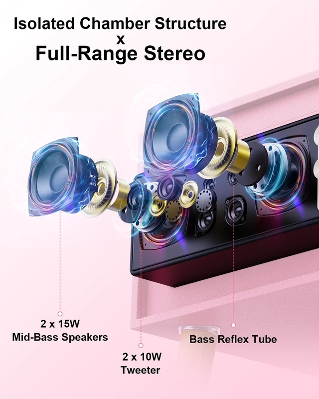 Alt view image 2 of 7 - Record Player with Stand, 4 Speakers, Bluetooth Turntable, Pink Vintage standing record player with detachable legs, PC recording, 33/45/78 RPM belt drive, auto stop, RCA/AUX/headphone jack