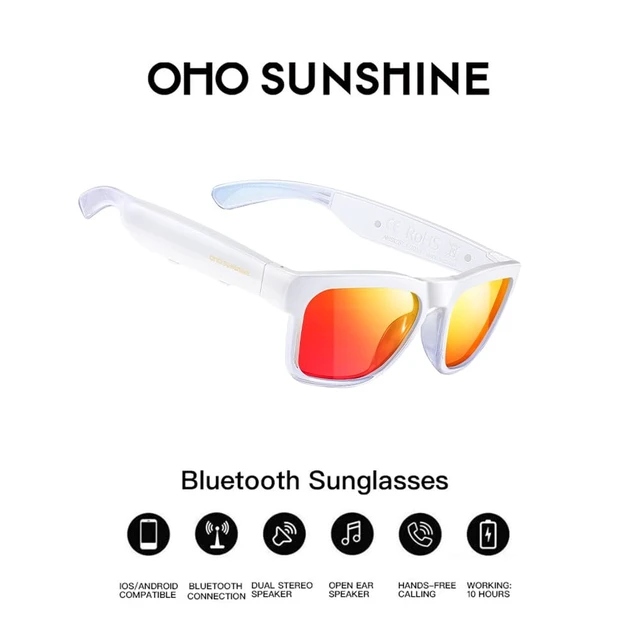Alt view image 3 of 6 - Open Ear Smart Glasses, UV400 Z87.1 Lightweight Bluetooth Sunglasses Up to 10H Playtime, Hands-Free Calling, Music Playback, Voice Control, Polarized Lens, Unisex for Daily Wear & Outdoor Sports
