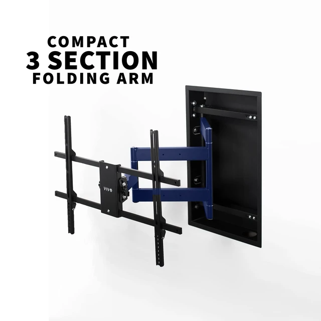 Alt view image 6 of 7 - Black 50-75 in Recessed TV Wall Mount, MOUNT-REC01 Sturdy Steel, LED LCD Television Mount, Articulating Full Motion in-Wall TV Bracket for Flush Installation, Holds 110 lbs