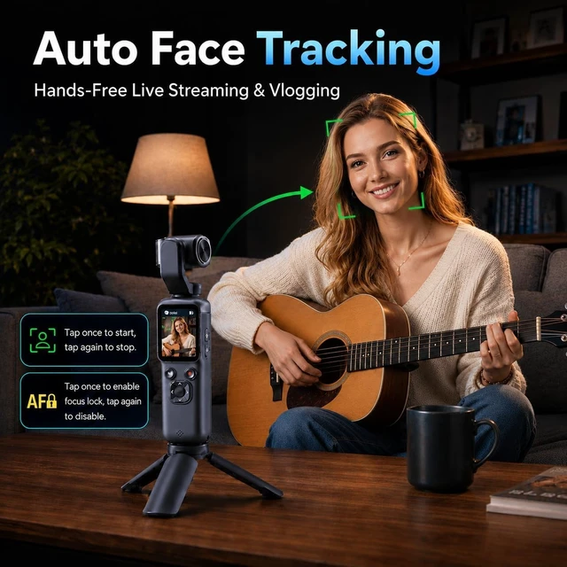 Alt view image 5 of 7 - 4K Pocket Vlogging Camera, 75MP Digital Camera with single-axis Horizontal 330°, 1.72" Touch Screen, Fast Auto Focusing, Face Auto-Detect, 4X Zoom for Daily Recording, Youtube Titktok INS Content