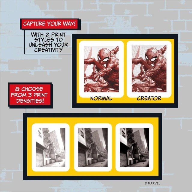 Alt view image 4 of 7 - kiimento Spider-Man Official Licensed Instant Print Digital Camera, 48MP Photo, 1080p Video, 5-Sec Ink-Free Prints, Selfie & Creator Mode, 32GB SD Card (Model P2)