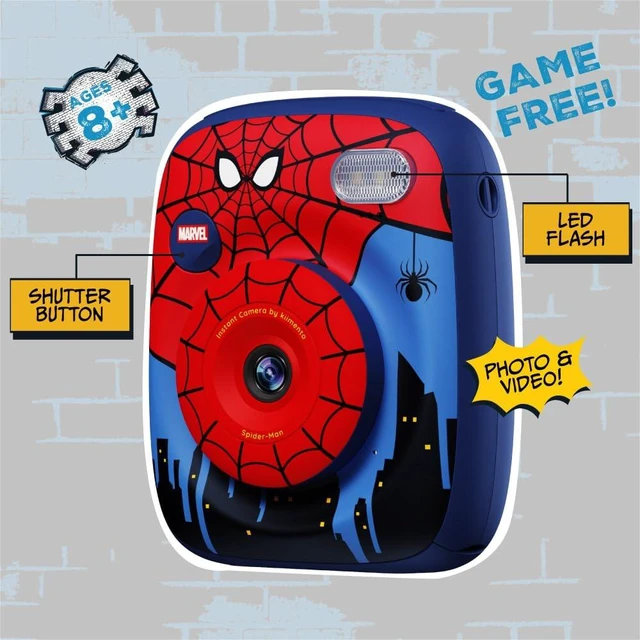 Alt view image 5 of 7 - kiimento Spider-Man Official Licensed Instant Print Digital Camera, 48MP Photo, 1080p Video, 5-Sec Ink-Free Prints, Selfie & Creator Mode, 32GB SD Card (Model P2)