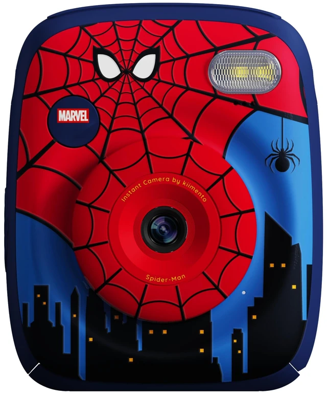 Main image of kiimento Spider-Man Official Licensed Instant Print Digital Camera, 48MP Photo, 1080p Video, 5-Sec Ink-Free Prints, Selfie & Creator Mode, 32GB SD Card (Model P2)