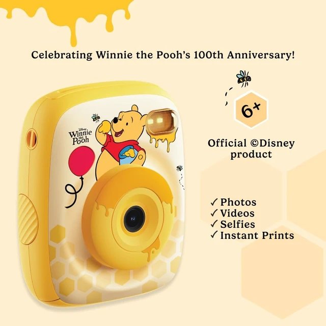 Alt view image 2 of 7 - Winnie the Pooh Official Licensed Instant Print Digital Camera, Ink-Free Printing, 5-Sec Photo Prints, 48MP, 1080p Video, 32GB Memory Card (Model P2) by kiimento