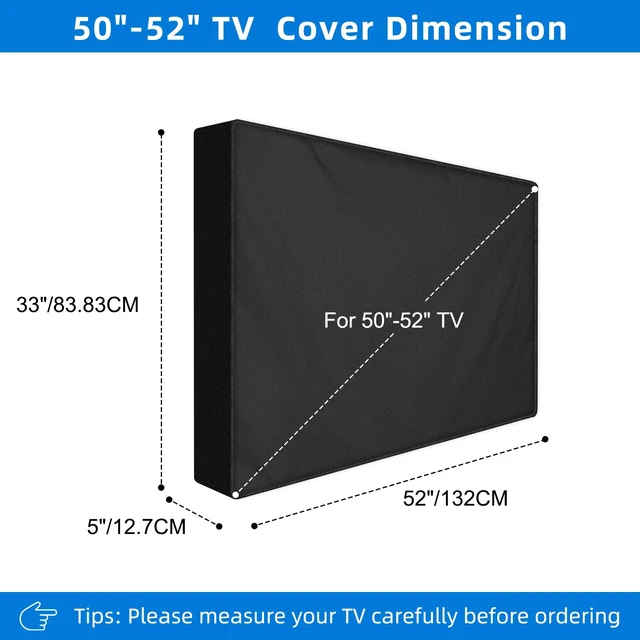Alt view image 2 of 7 - Outdoor TV Cover 50 to 52 inch Weatherproof,600D Waterproof Full Protection TV Outdoor Covers for Outside Flat Screen TV, Black, Cover Size 52''W x 33''H x 5"D, Fit for Standard Mounts and Stands