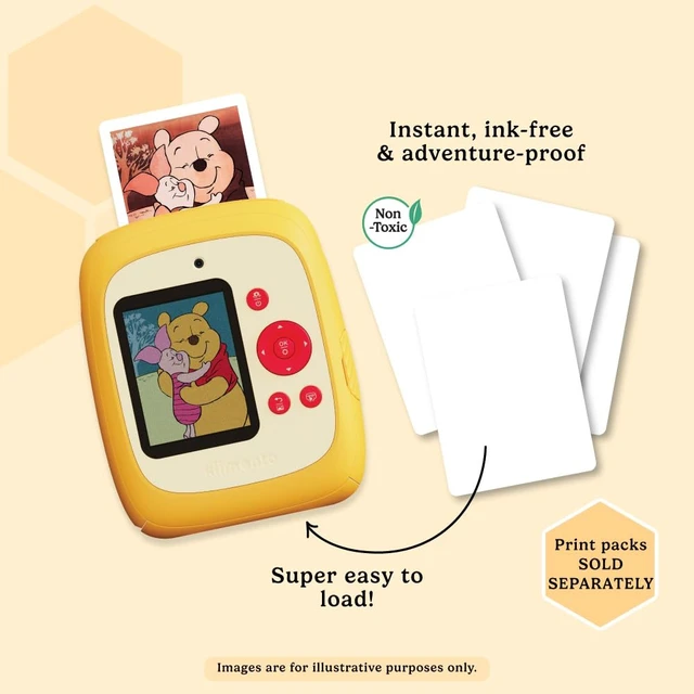 Alt view image 4 of 7 - Winnie the Pooh Official Licensed Instant Print Digital Camera, Ink-Free Printing, 5-Sec Photo Prints, 48MP, 1080p Video, 32GB Memory Card (Model P2) by kiimento