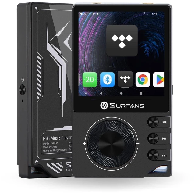 Main image of F20 Pro HiFi Music Player, Dual ESS9018 DAC, DSD512, WiFi & Bluetooth LDAC, Spotify & Tidal Streaming, 4.4mm Balanced 500mW Output, 1TB Expandable Portable DAP(Black)