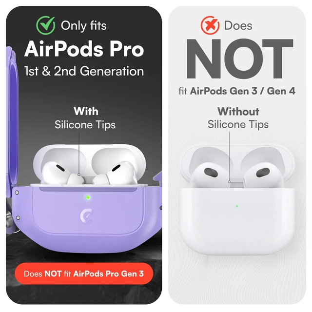 Alt view image 2 of 7 - for Waterproof AirPods Pro 2 Case Lock - Ultra Rugged Wild Lavender IP68 Water Proof, Dust Proof, Shockproof Protector, Heavy Duty Protection, Drop Proof Cover, Carabiner for iPods Pro 2nd Gen