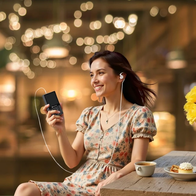 Alt view image 6 of 7 - F20 Pro HiFi Music Player, Dual ESS9018 DAC, DSD512, WiFi & Bluetooth LDAC, Spotify & Tidal Streaming, 4.4mm Balanced 500mW Output, 1TB Expandable Portable DAP(Black)