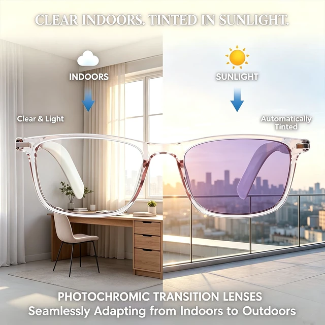 Alt view image 6 of 7 - Al Smart Glasses,Bluetooth Translation Glasses with 164 Languages-Pink Color-Change Lens, Music & Call, IP65 Waterproof, Free App, Fashion Audio Glasses for Meeting Driving Travelling,Thin Temples