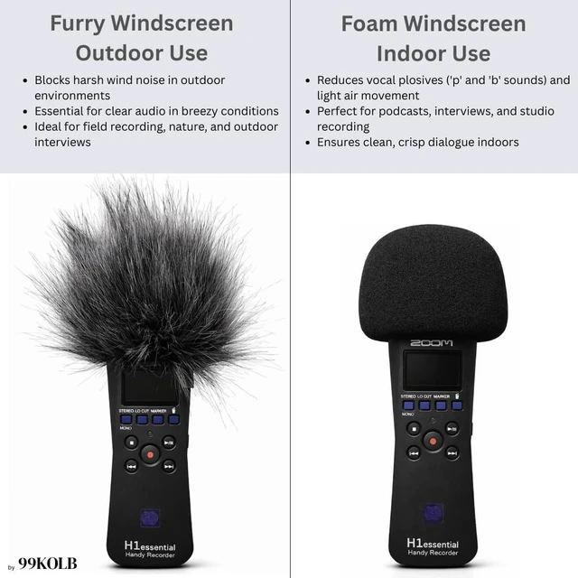 Alt view image 3 of 7 - H1essential Recorder Bundle with 64GB Card, Case, Windscreens & Tripod 32-bit float recorder bundle with 64GB microSD card, adapter, 99KOLB EVA case, furry and foam windscreens, and octopus tripod