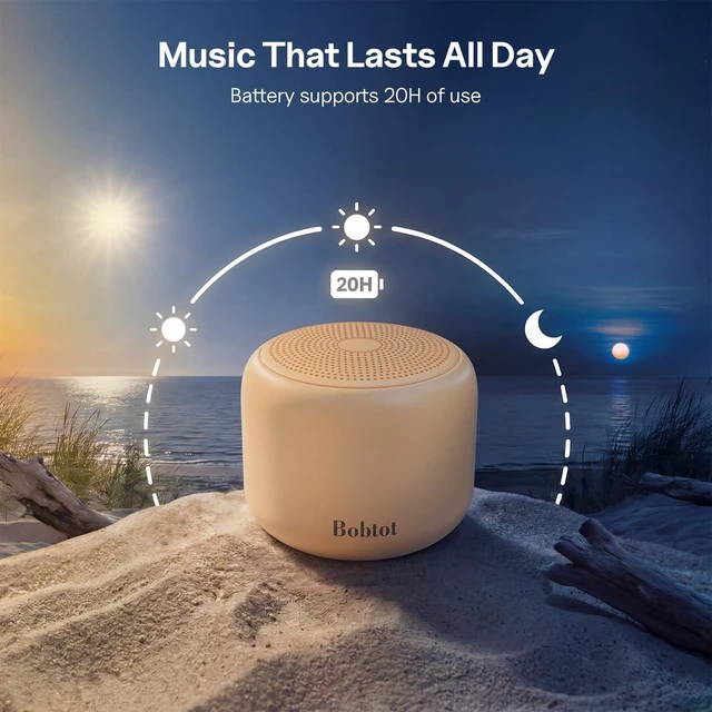 Alt view image 4 of 7 - Portable Bluetooth Speakers with Strap Mini Speaker, Orange IPX5 Waterproof, 20 Hours Playtime, Built-In Microphone, Wireless Speaker for Music, Podcasts, Videos, Travel