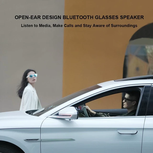 Alt view image 4 of 7 - Open Ear Smart Glasses, UV400 Z87.1 Lightweight Audio Bluetooth Glasses Up to 10H Playtime, Hands-Free Calling, Music Playback, Voice Control, Blue Light Blocking Lens, Unisex for Daily & Outdoor