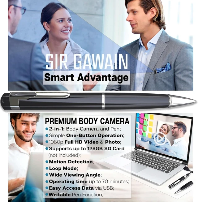 Alt view image 2 of 6 - Premium Body Camera Pen Full HD 1080p Video & Photos, Motion Detection, One-Button Control, 2026 Model