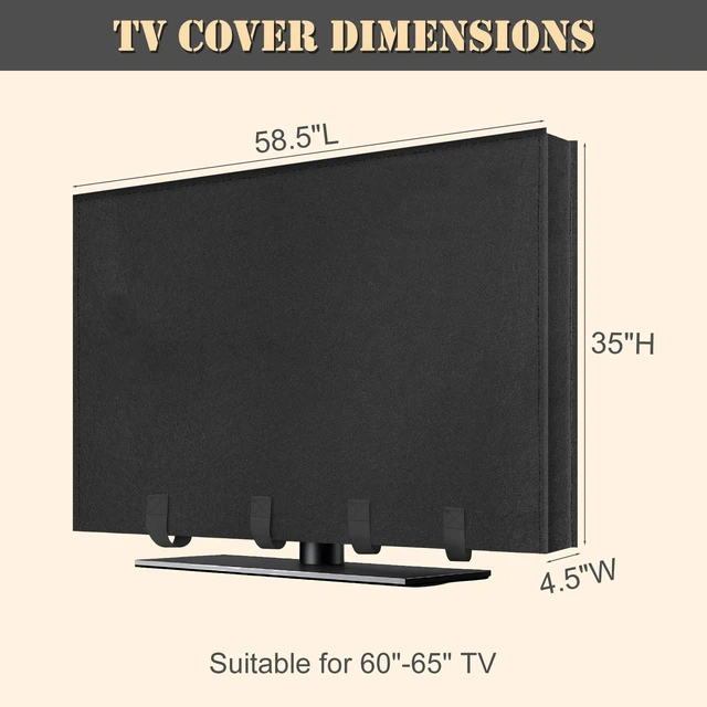 Alt view image 2 of 7 - TV Moving Dust Cover 65 Inch, Anti-Scratch Felt for 60"-65" Flat Screen TV 58.5"L × 35"H Television Protection, Bottom Strap Fastening, Dustproof, for Home Renovation, Pet Scratch Or Other Furniture