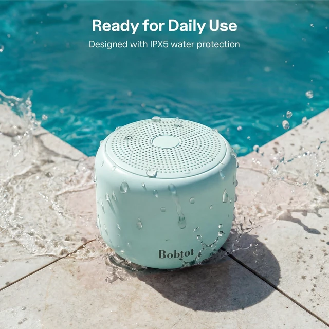 Alt view image 4 of 7 - Portable Bluetooth Speakers with Strap Mini Speaker, Green IPX5 Waterproof, 20 Hours Playtime, Built-In Microphone, Wireless Speaker for Music, Videos, Travel