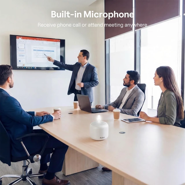 Alt view image 7 of 7 - Portable Bluetooth Speakers with Strap Mini Speaker, White IPX5 Waterproof, 20 Hours Playtime, Built-In Microphone, Wireless Speaker for Music, Podcasts, Videos, Travel