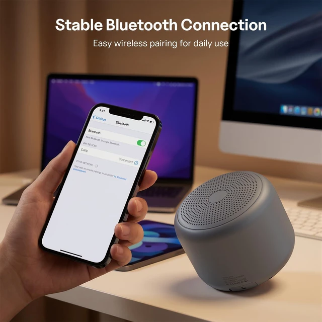 Alt view image 3 of 7 - Portable Bluetooth Speakers with Strap Mini Speaker, Dark Gray IPX5 Waterproof, 20 Hours Playtime, Built-In Microphone, Wireless Speaker for Music, Podcasts, Videos, Travel