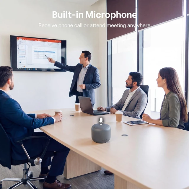Alt view image 7 of 7 - Portable Bluetooth Speakers with Strap Mini Speaker, Dark Gray IPX5 Waterproof, 20 Hours Playtime, Built-In Microphone, Wireless Speaker for Music, Podcasts, Videos, Travel