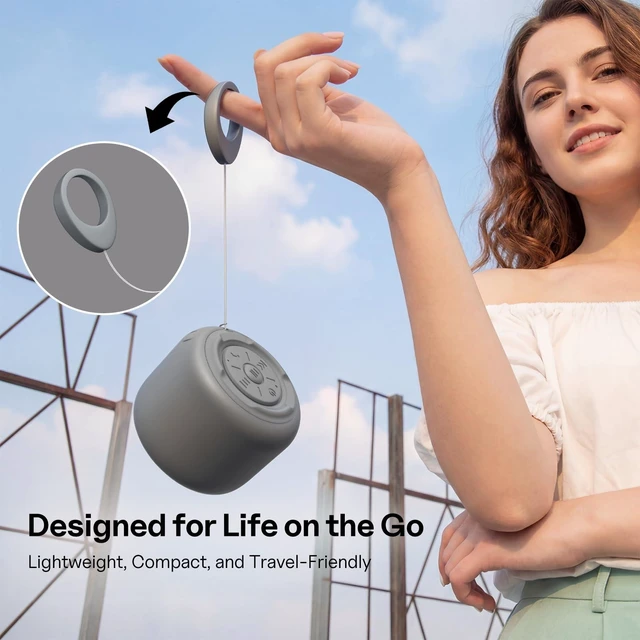 Alt view image 6 of 7 - Portable Bluetooth Speakers with Strap Mini Speaker, Dark Gray IPX5 Waterproof, 20 Hours Playtime, Built-In Microphone, Wireless Speaker for Music, Podcasts, Videos, Travel