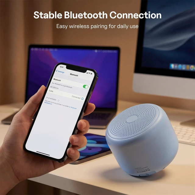 Alt view image 4 of 7 - Portable Bluetooth Speakers with Strap Mini Speaker, Blue IPX5 Waterproof, 20 Hours Playtime, Built-In Microphone, Wireless Speaker for Music, Podcasts, Videos, Travel
