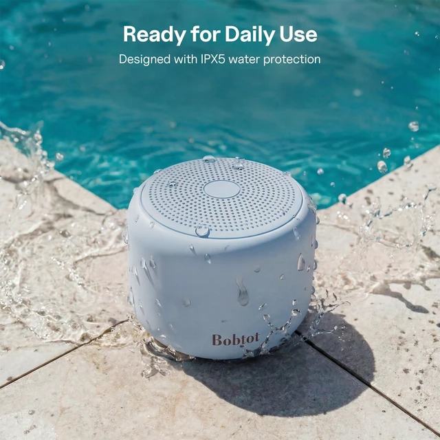 Alt view image 6 of 7 - Portable Bluetooth Speakers with Strap Mini Speaker, Blue IPX5 Waterproof, 20 Hours Playtime, Built-In Microphone, Wireless Speaker for Music, Podcasts, Videos, Travel