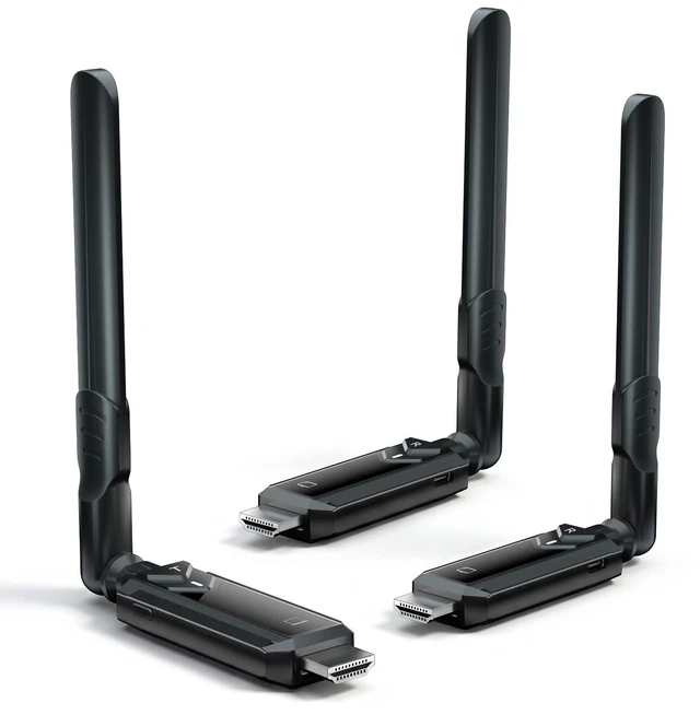 Main image of Wireless HDMI Transmitter and Receiver Kit, 5GHz Long Range 1148ft (350m), Plug & Play 1080P Full HD,TX+RX (Expandable to 6 Screens), Compatible with Laptop/Camera/Projector/HDTV deep Black