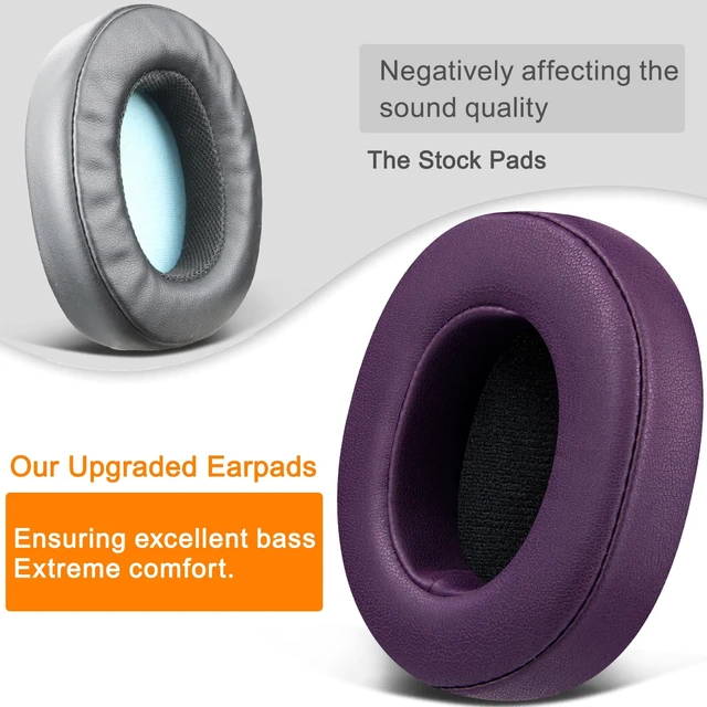 Alt view image 4 of 4 - Replacement Earpads for Skullcandy Hesh 3/ANC/Evo & Crusher Wireless/540/ANC/Evo & Venue ANC Over-Ear Headphones, Ear Pads Cushions with Protein Leather, Noise Isolation Foam - Dark Purple