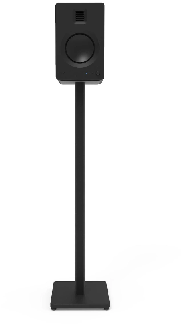 Alt view image 4 of 7 - ST34 34 Universal Floor Speaker Stands for Bookshelf Speakers up to 30 lbs Improved Sound Hidden Cable Management Timeless Design, Pair Black Steel w/Black MDF Base
