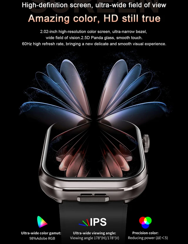 Alt view image 3 of 7 - Smart Watch with Earbuds, 2.02" HD Screen, 2 in 1 Fitness Tracker with Wireless Earphone, Waterproof, Compatible for Android iOS, Comes with 2 Watch Straps, Rose Gold