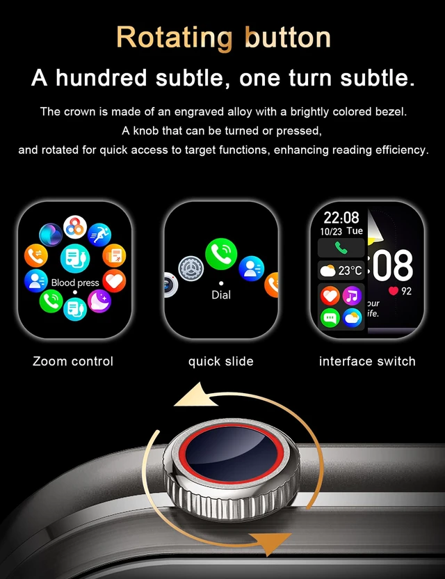 Alt view image 5 of 7 - Smart Watch with Earbuds, 2.02" HD Screen, 2 in 1 Fitness Tracker with Wireless Earphone, Waterproof, Compatible for Android iOS, Comes with 2 Watch Straps, Rose Gold
