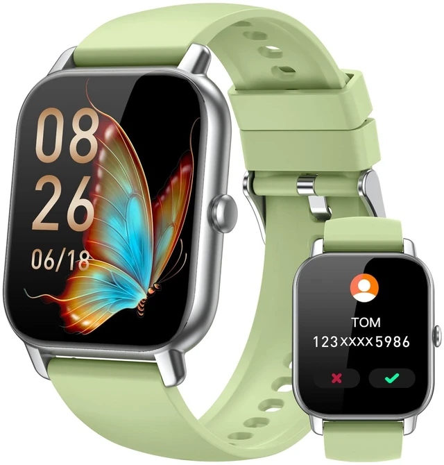Main image of Smart Watches for Men Women, Fitness Tracker with Activity Counter/Sleep Monitor, IP68 Waterproof Smart Watch for Android iPhone iOS Compatible (Meadow Green, 1.83)