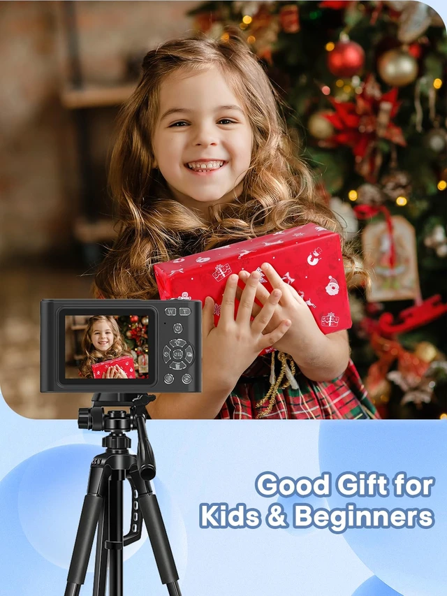 Alt view image 6 of 6 - Digital Camera, 44MP Full HD 1080P Point and Shoot Camera with 64GB Card, Anti Shake 16X Zoom Compact Volg Cameras, Portable Small Camara Gift for Kids, Ages Teen Girl Boy - Black