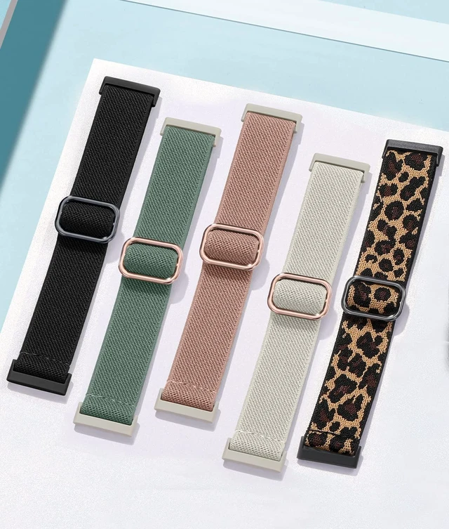Alt view image 6 of 7 - Stretchy Bands for Fitbit Versa 4/Versa 3/Sense/Sense 2 Bands Women Adjustable Elastic Solo Loop, Hypoallergenic & Breathable, Soft Nylon Sport Strap, Fitbit Smart Watch Accessories for Men
